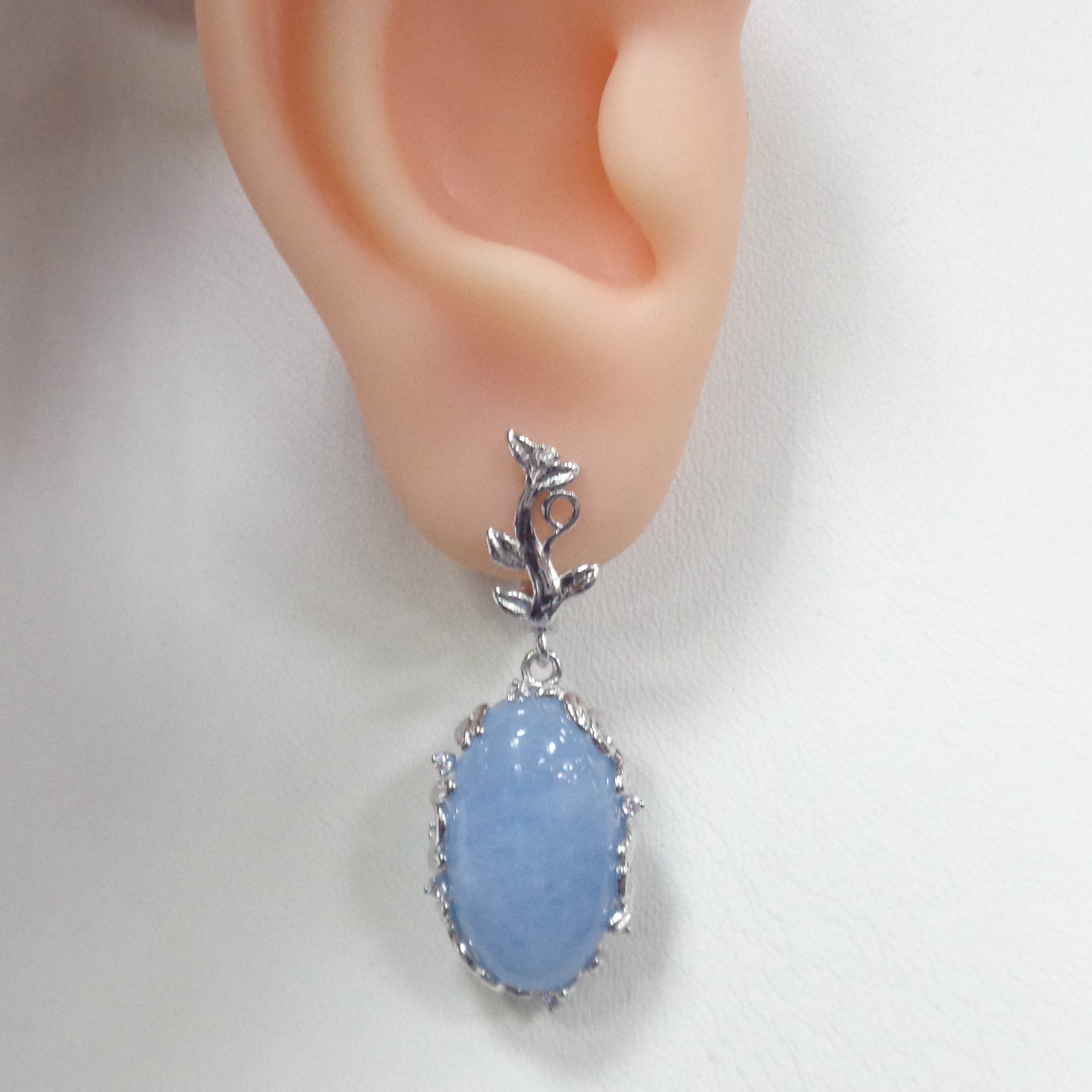 Серебряные серьги с аквамаринами